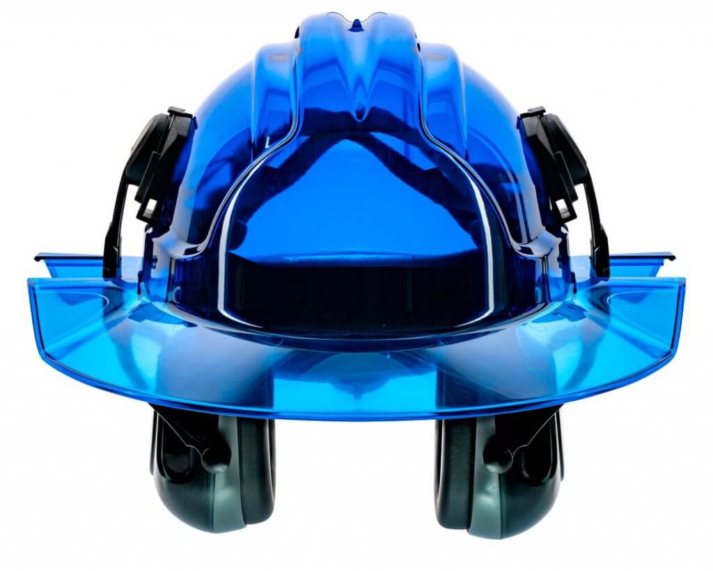 CLEARVIEW BROADBRIM BLUE-with EARMUFFS-FRONT