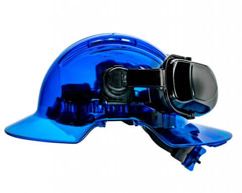 CLEARVIEW BROADBRIM BLUE-with EARMUFFS-PARKED